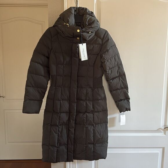 Cole Haan Taffeta Down & Feather Fill Coat In Forest Green XS/TP NWT in packagin - Picture 7 of 9